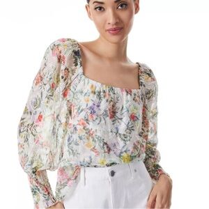 Alice and Olivia Floral Rowa Top Size Small